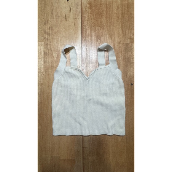 Abercrombie & Fitch Tops - Abercrombie & Fitch Cream Ribbed Sweetheart Sweater Tank Top Medium
